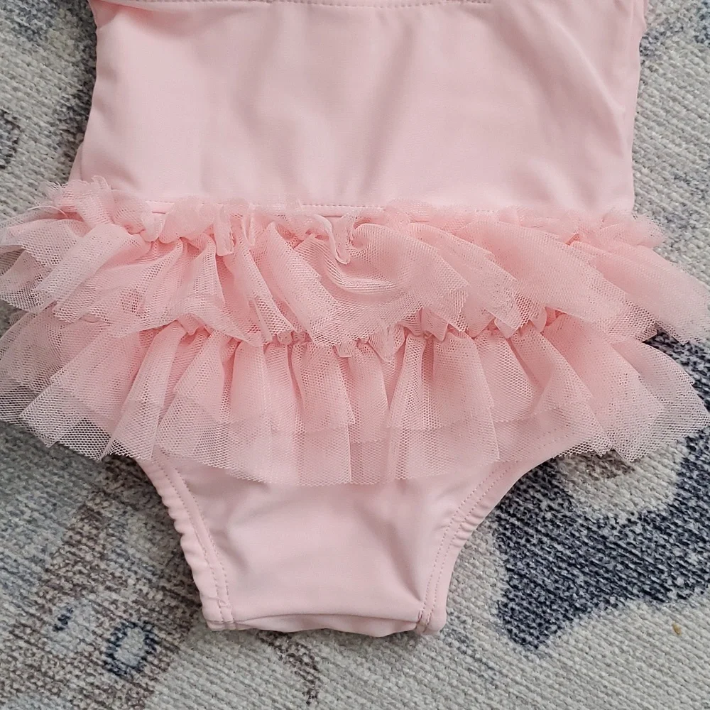 Old Navy Baby Girl Pink Tutu Bathing Suit Ballet Swimsuit Sz0-3m